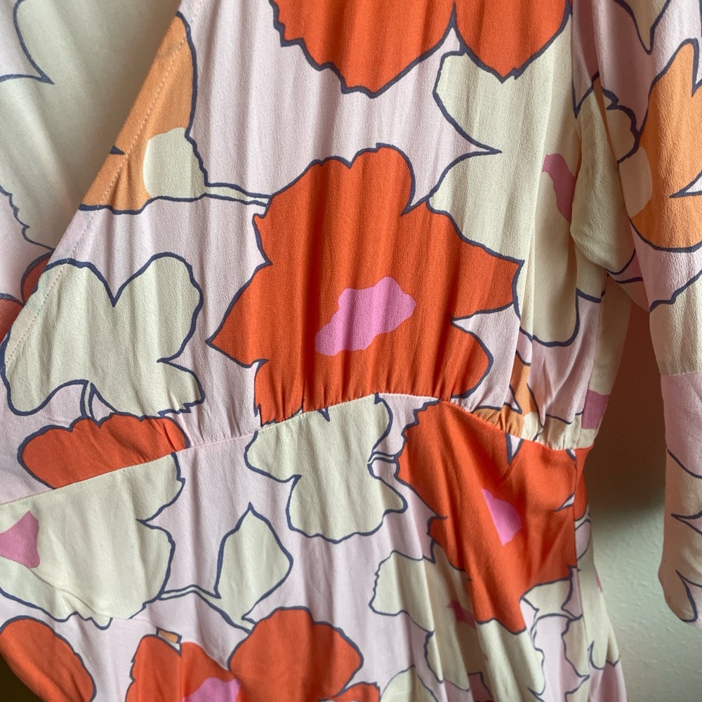 Mister Zimi Asymmetrical Floral Dress in Pink and Orange - Picture 8 of 8